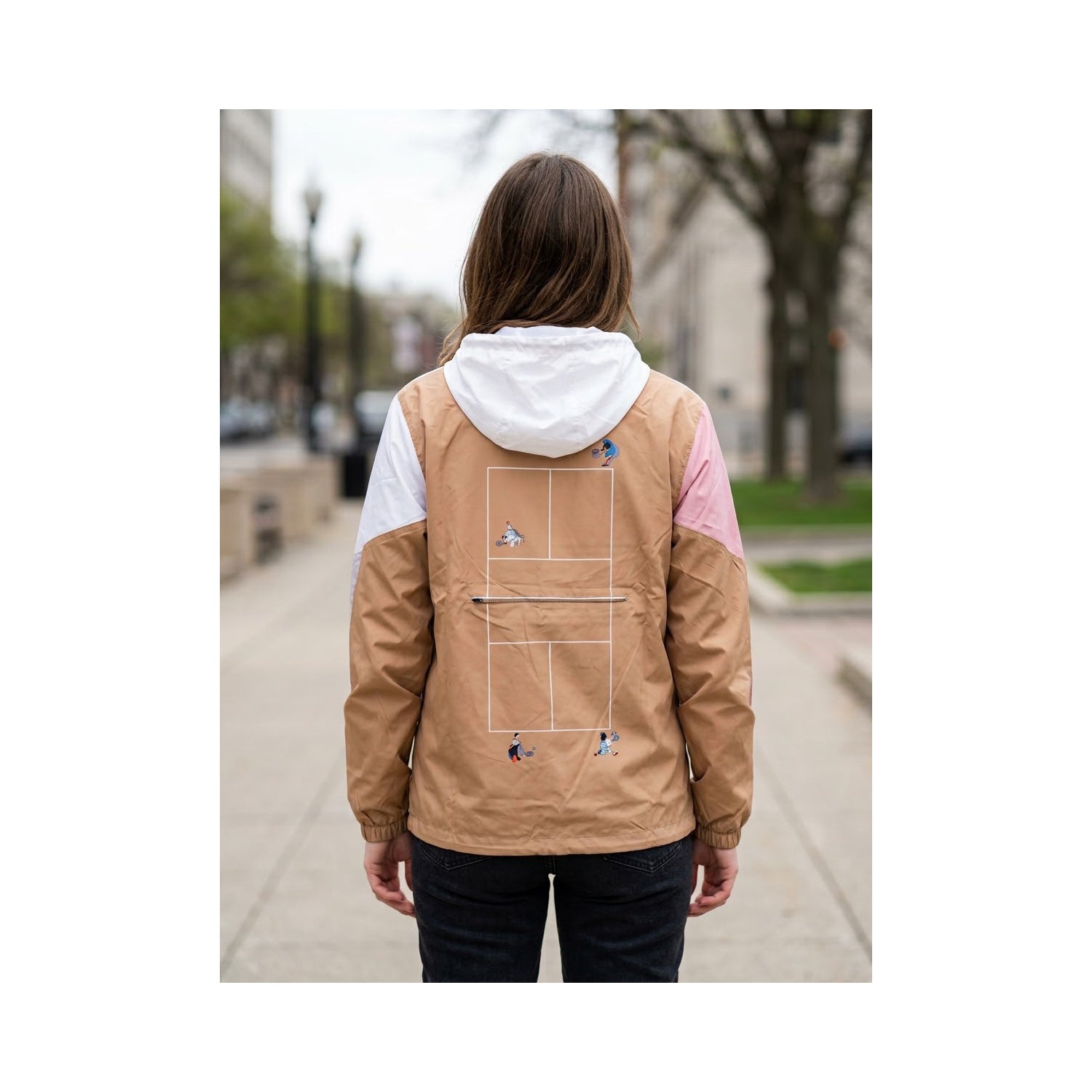 Hola Windbreaker Jacket White/Pink
