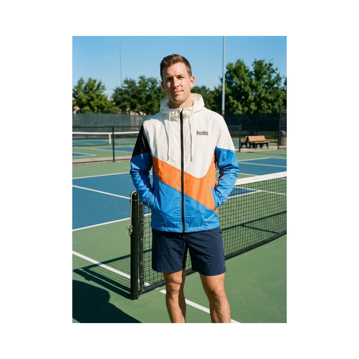 Hola Windbreaker Jacket White/Blue
