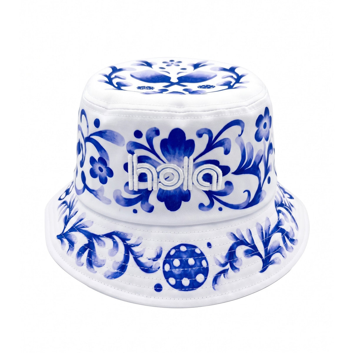 Hola White Talavera Bucket Hat